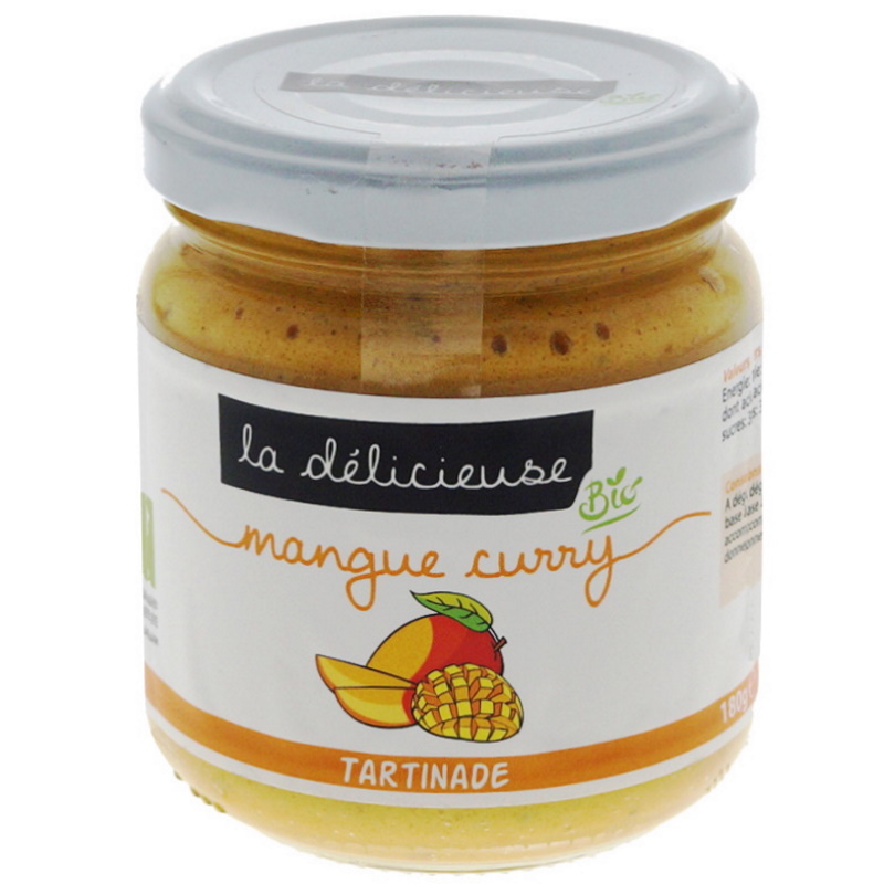 La Délicieuse Mango Curry Aufstrich Tartinade Mangue Curry Bio 180