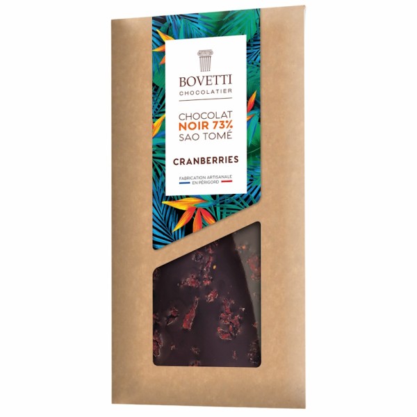 Bovetti Chocolatier - São Tomé Edelbitterschokolade 73% Cranberries 100 g