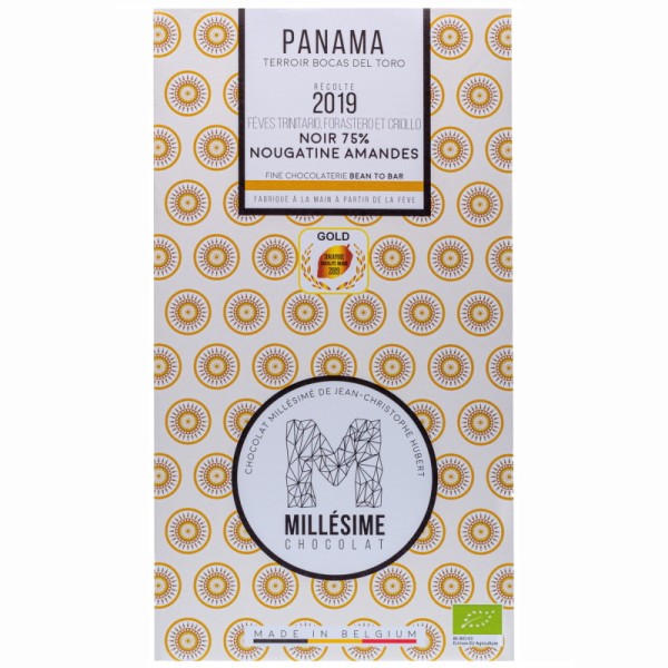 Millésime - Bio Edelbitterschokolade Panama 75%, Mandelkrokant 70 g