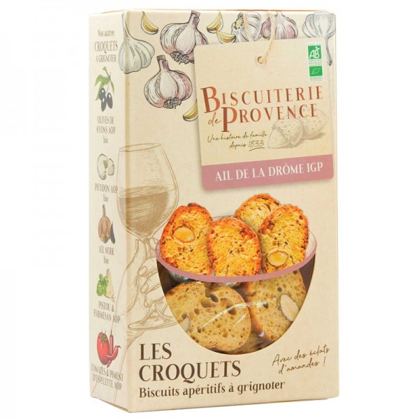 Biscuiterie de Provence - BIO Croquets mit Knoblauch aus der Drôme g. U. Bio 90 g