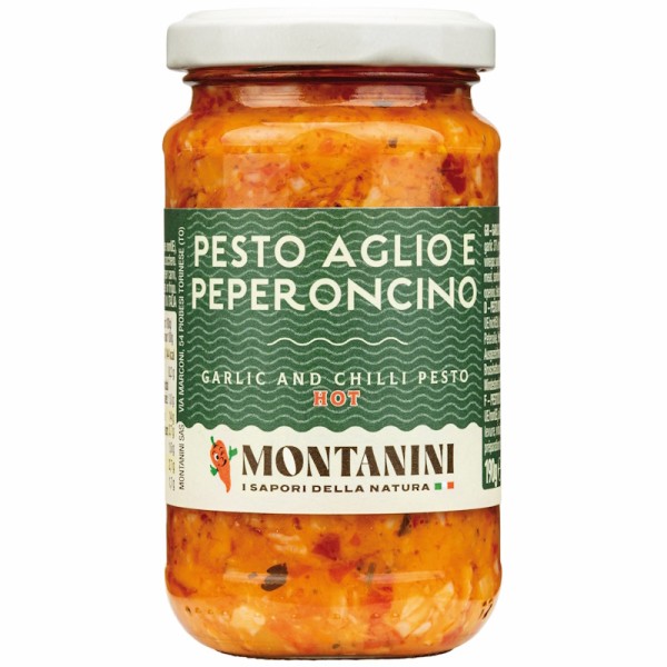 Montanini - Pesto mit Knoblauch und Peperoni 180 g