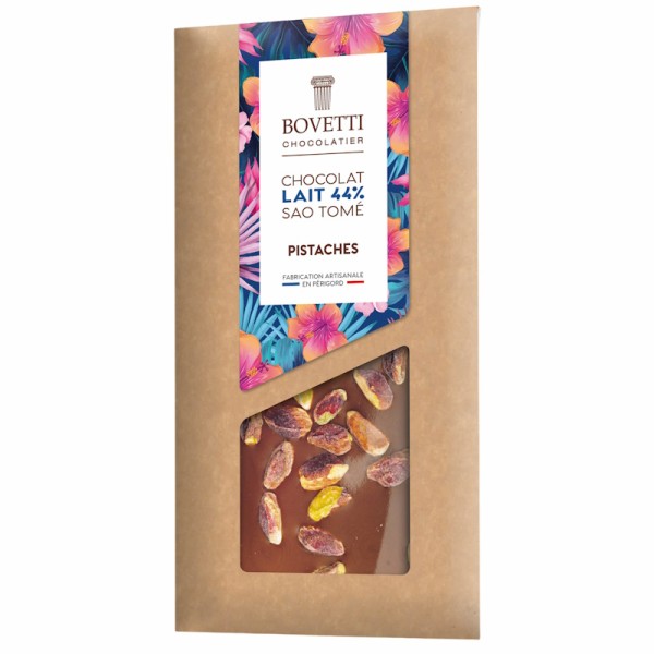 Bovetti Chocolatier - São Tomé Milchschokolade 44% Pistazien 100 g