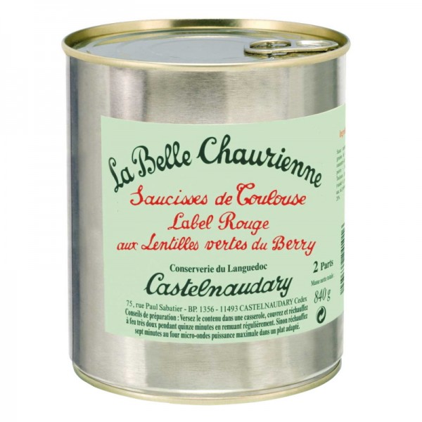 La Belle Chaurienne - Toulouser Würste mit grüne Linsen aus Berry 840 g 
