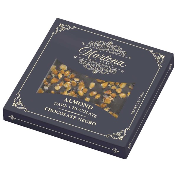 Marlona - Zartbitterschokoladentafel mit karamellisierten Mandelsplittern 75 g