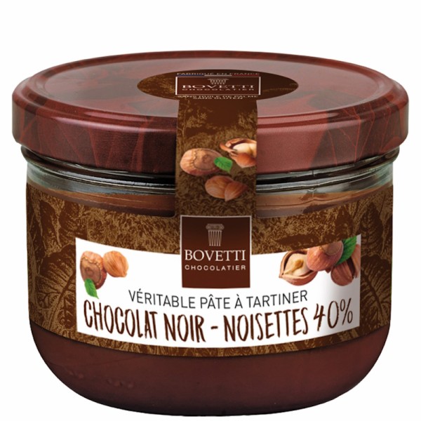 Bovetti Chocolatier - Dunkle Schokolade Haselnusscreme 200 g