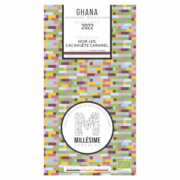 Millésime - 65% Ghana (Erdnüsse u. Karamell) Bio Edelbitterschokolade 70 g