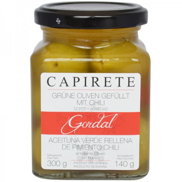 Capirette - Cordal Oliven mit Chili 300 g