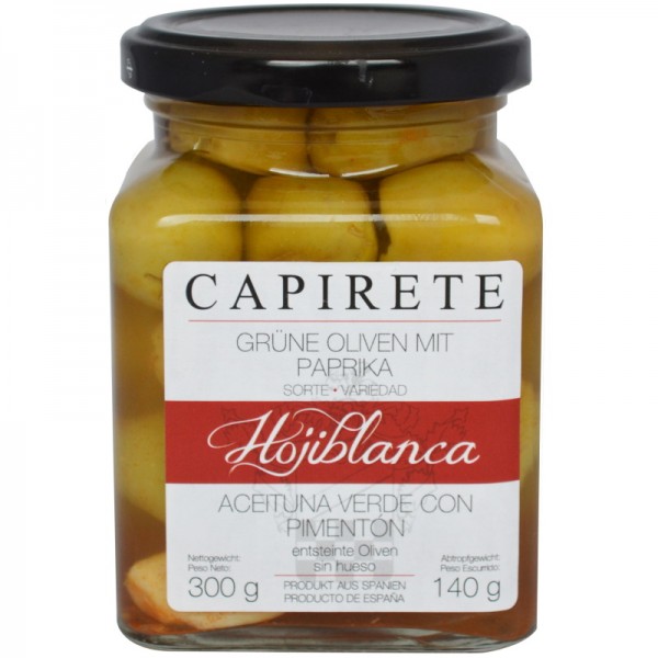 Capirette - Hojiblanca Oliven mit Paprika 300 g