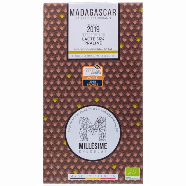 Millésime - Bio Milchschokolade Madagascar 55%, Praliné 70 g