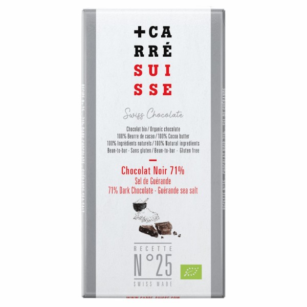 Carré Suisse - Edelbitterschokolade mit Guérande Salz 90 g