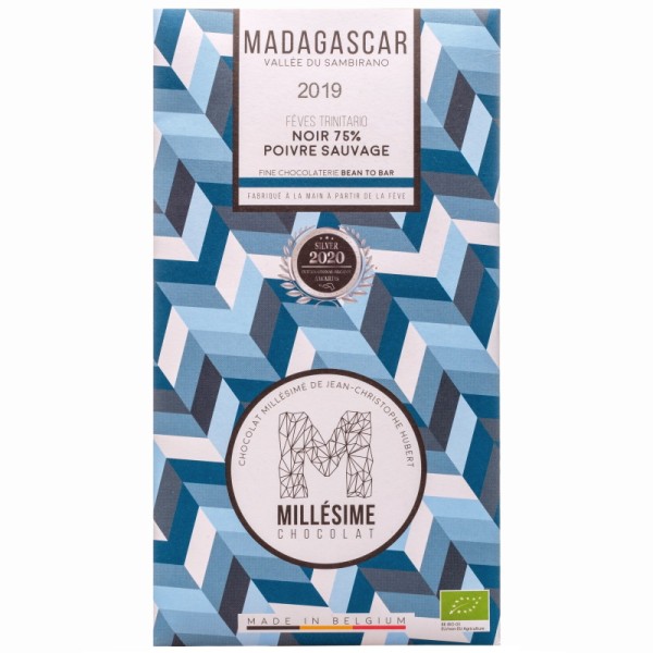 Millésime - Bio Edelbitterschokolade Madagaskar 75%, wilder Pfeffer 70 g