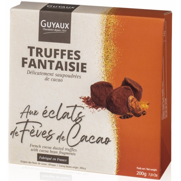 Guyaux - Trufffes Fantaisie (Kakaokonfekt) mit Kakaobohnensplitter 200 g