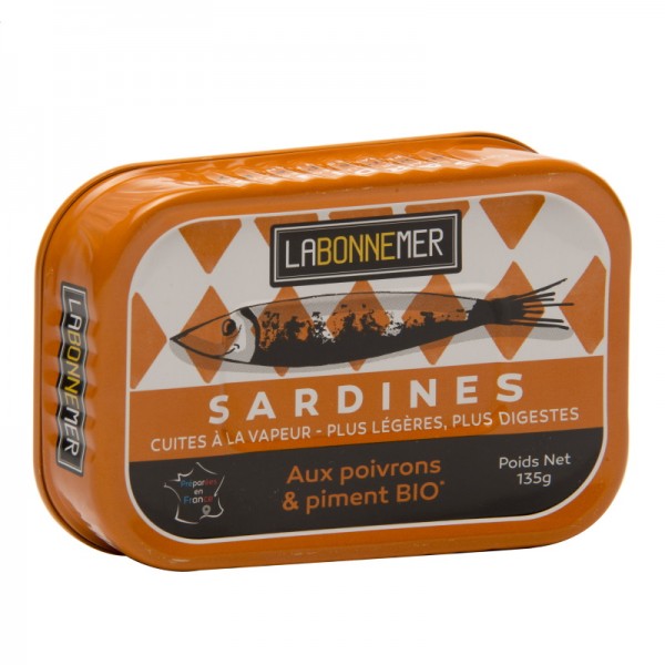 La Bonne Mer - Sardinen mit Bio-Paprika u. -Chili 135 g