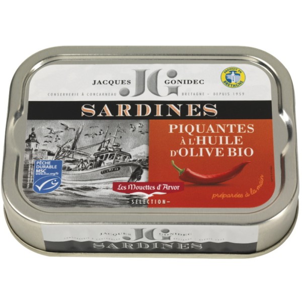 Gonidec - Pikante Sardinen in Olivenöl Bio 115 g