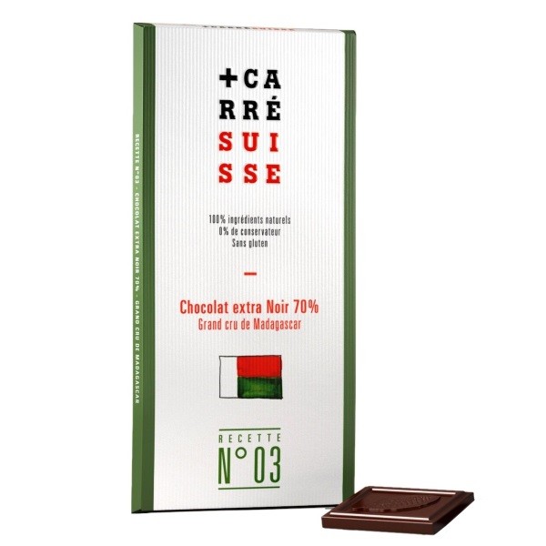 Carré Suisse - Edelbitterschokolade 70%, Madagaskar 90 g