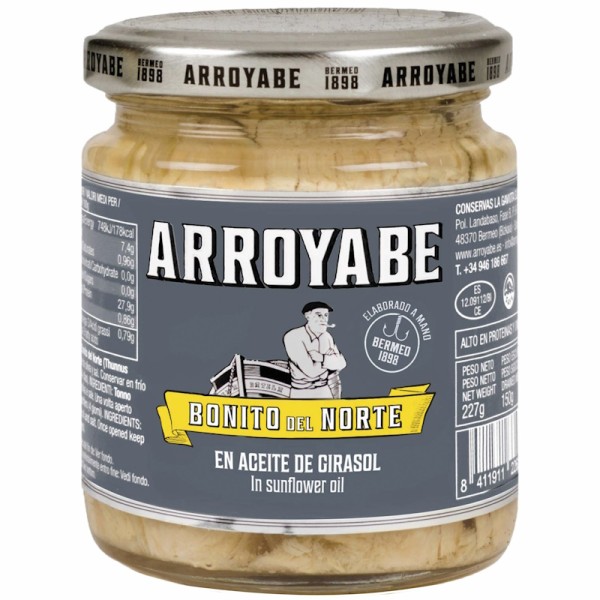 Arroyabe - weißer Thunfisch in Sonnenblumenöl im Glas / Bonito del Norte 227 g