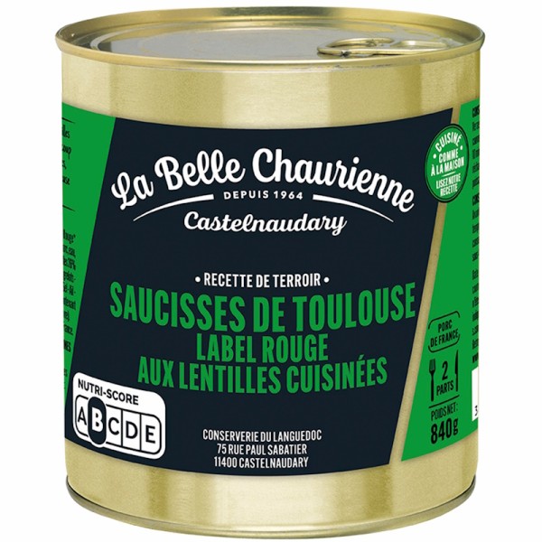 La Belle Chaurienne - Toulouser Würste mit grünen Linsen 840 g 