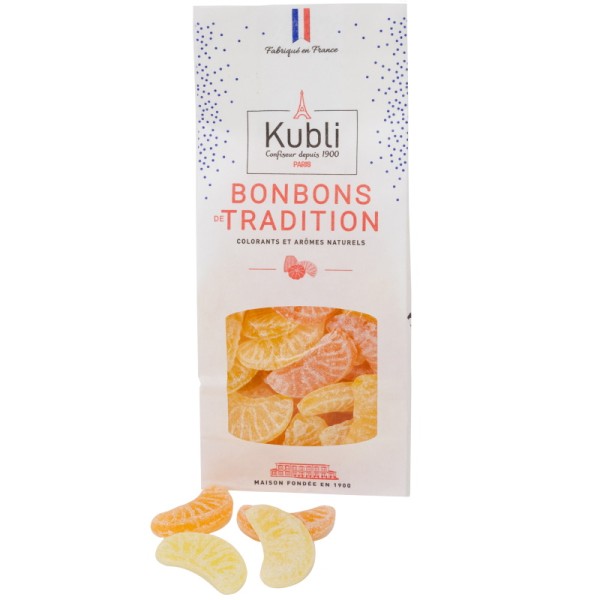 Kubli - Bonbonspezialität Orangen- u. Zitronenscheiben in Kubli Tüte 150 g
